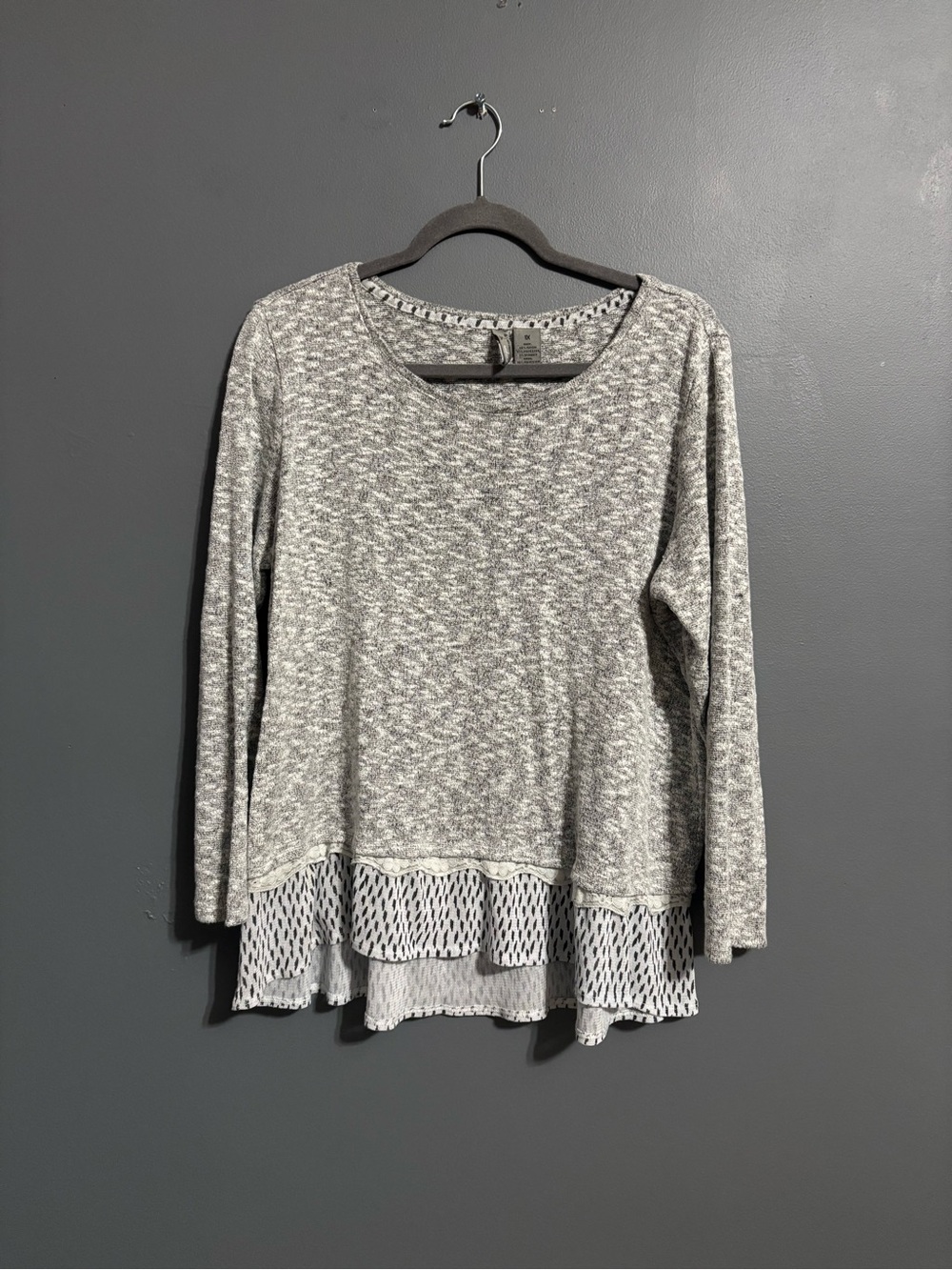 New Directions weekend Y2K grey cozy layered style fall sweater women’s 1X